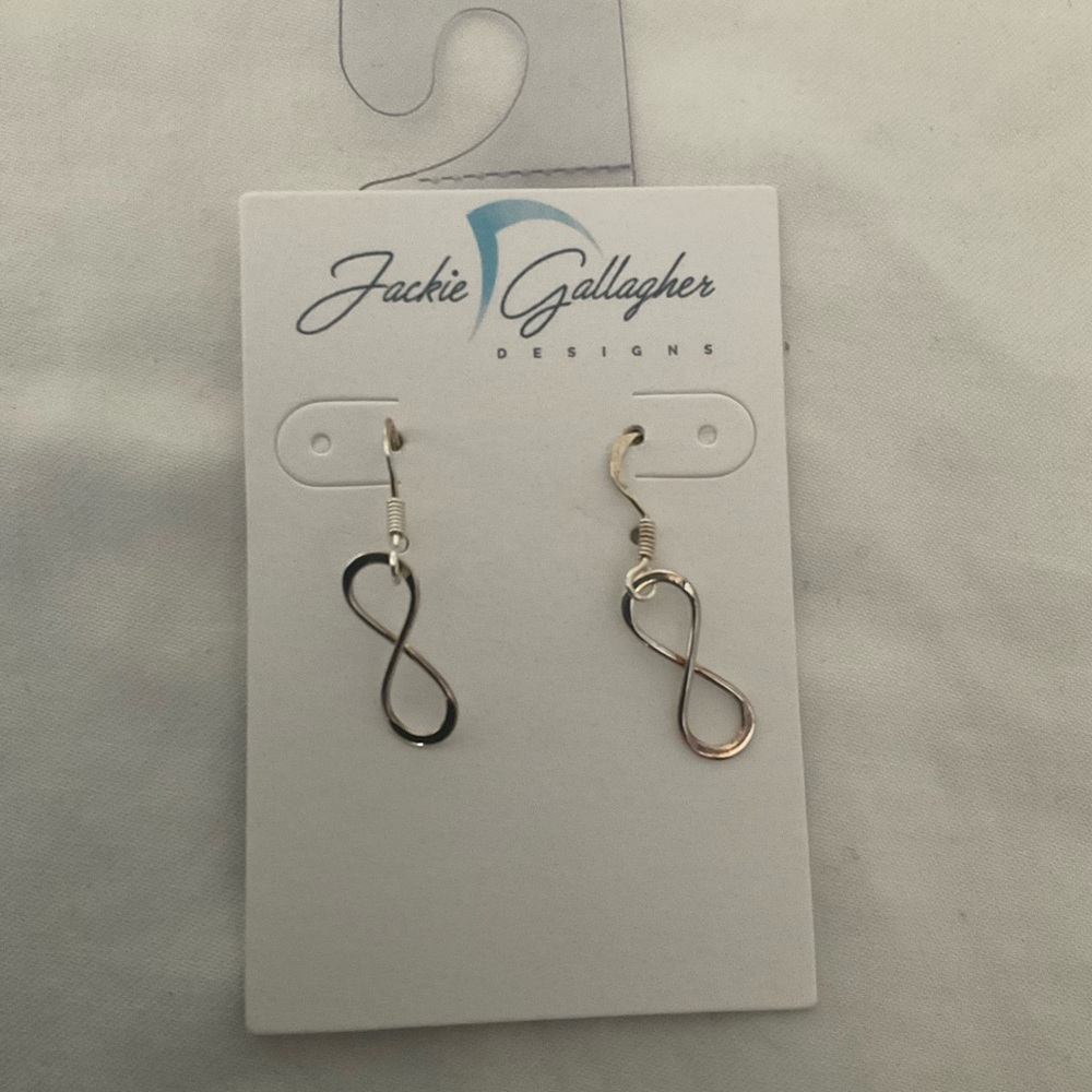 Silver Infinity Drop Earrings by Jackie Gallagher Designs